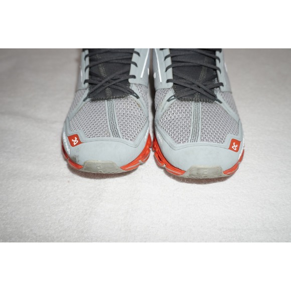 On Cloudflyer Grey Orange Running Shoes Womens 10 Mens 8.5 Sneakers - Picture 2 of 12